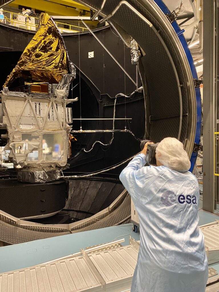 EarthCare Satellite in the LSS at ESA's Test Centre, ESTEC, The Netherlands